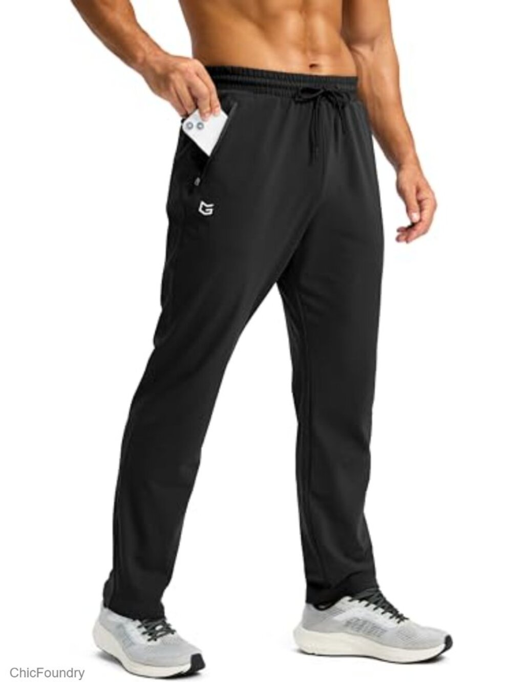 Fleece Lined Winter Joggers with 3 Zipper Pockets Athletic Sweatpants